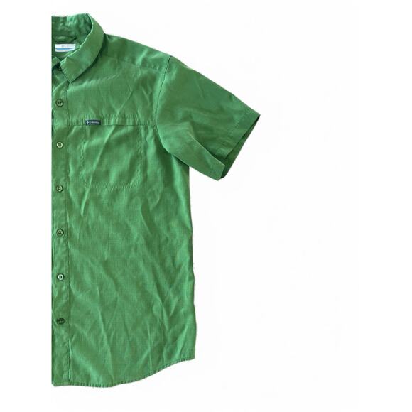 Columbia Men's Green Short Sleeve Button Up Shirt Size L Outdoor Hiking Fishing - Picture 3 of 7